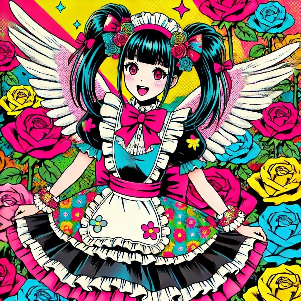 カラフルなメイド天使