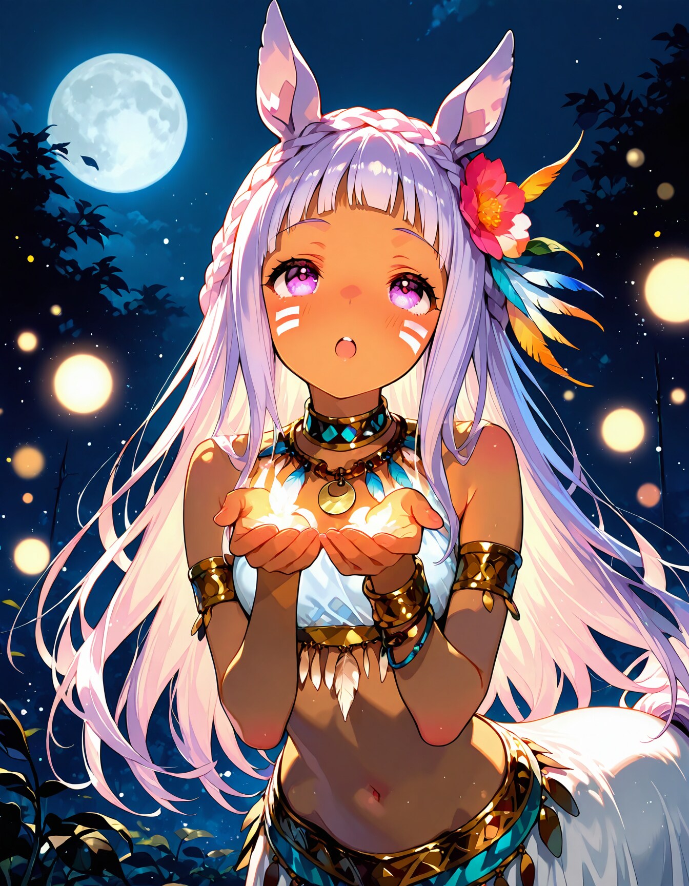 月光を集めるムーンペタルちゃん