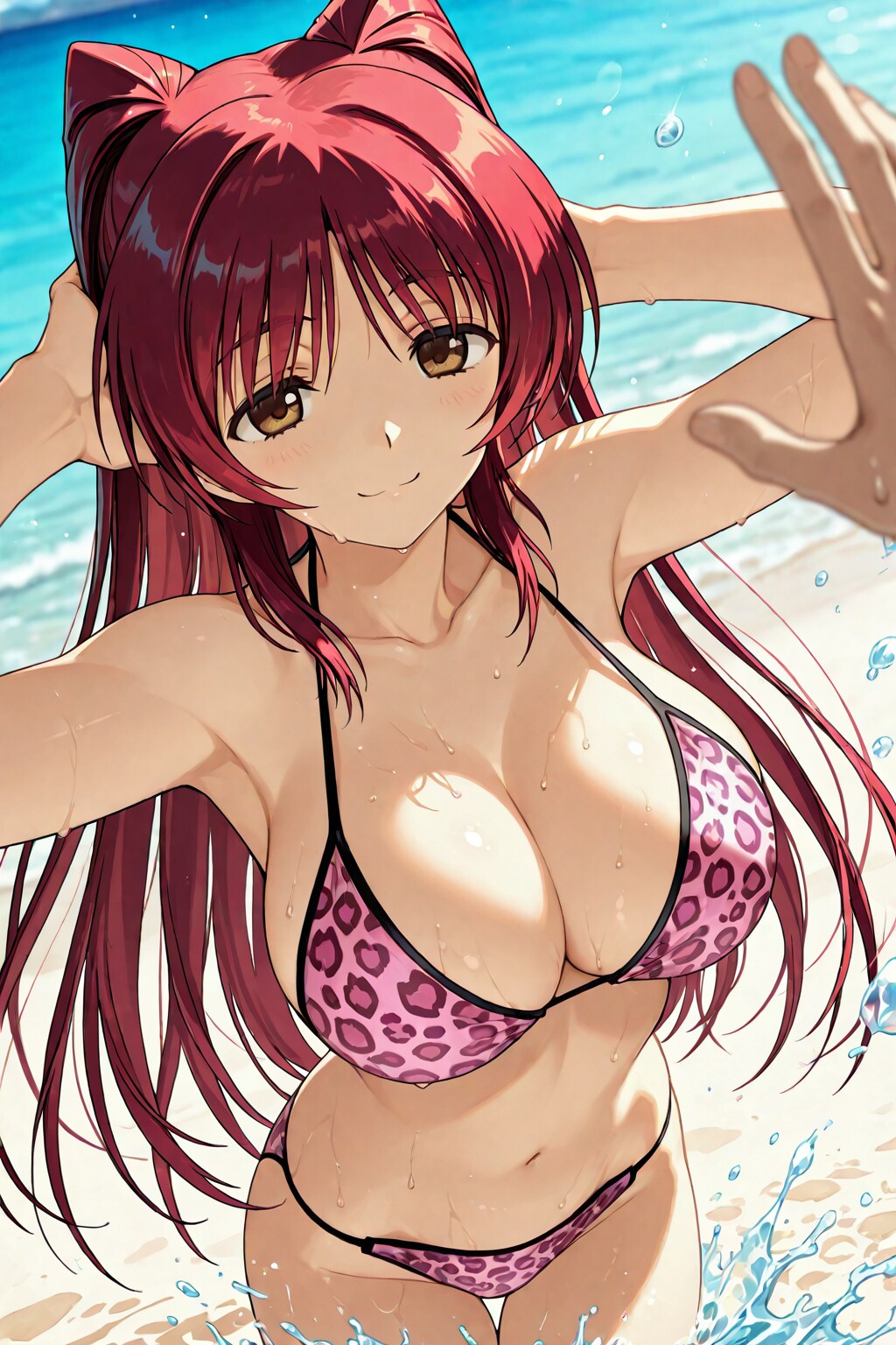 ピンク豹柄でタマ姉たまんねぇ🐆👙🏖️🩷