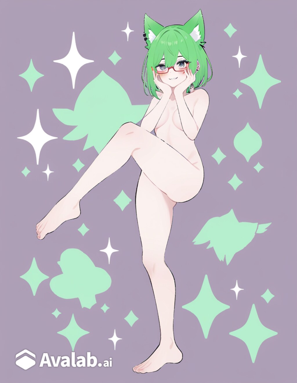 嬉しそうなラシューシャちゃん（狐娘）