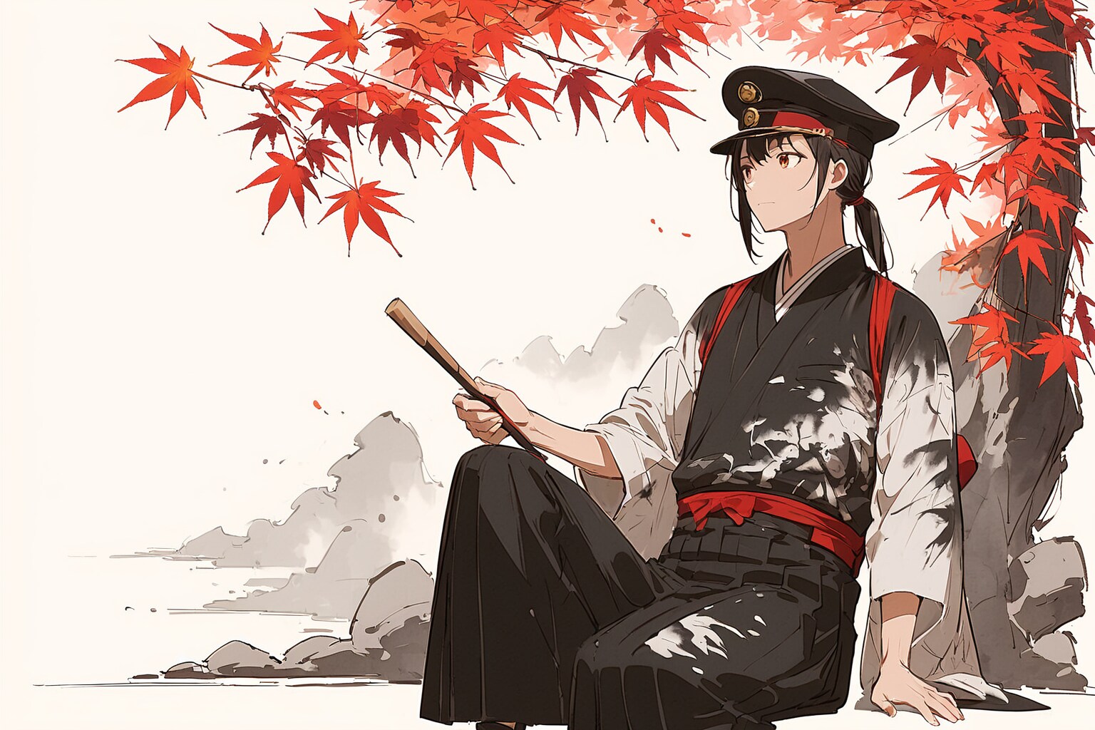 爽やぐ風に紅葉の舞