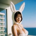 バルコニーのウサギ 3枚目