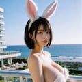 バルコニーのウサギ 9枚目