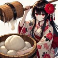 餅つきとツバキさん 2枚目