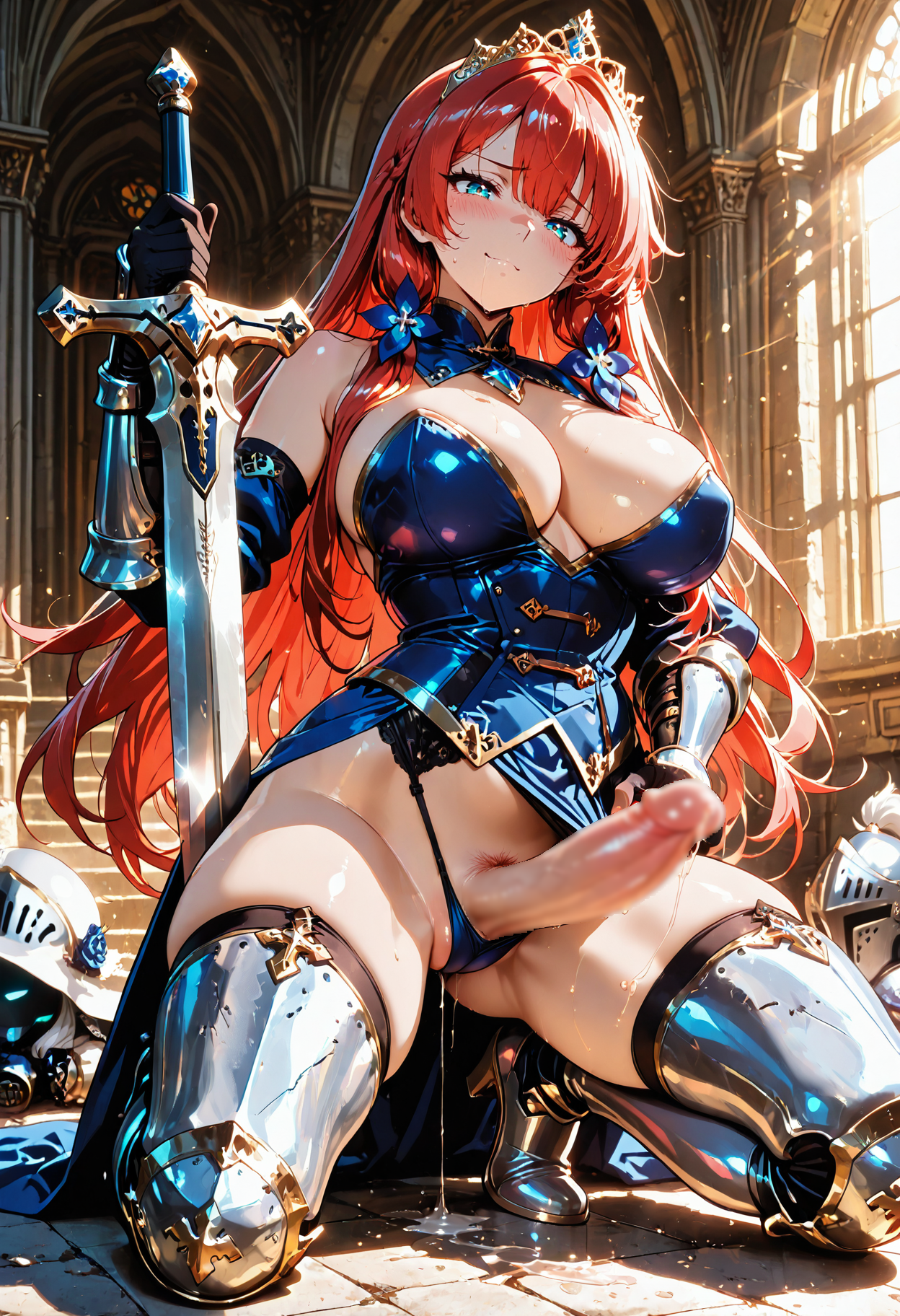 フタナリ姫騎士（膝つき勝利ポーズ）