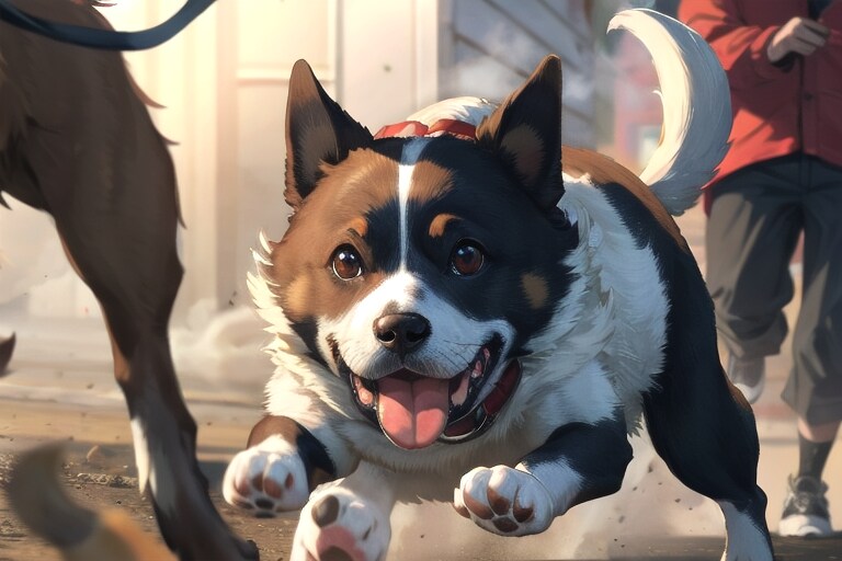 [イッヌだワン！企画]Run for freedom 脱走中 | の人気AIイラスト・グラビア