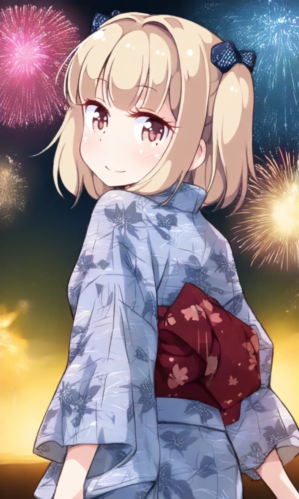 飯島ゆん 浴衣 花火