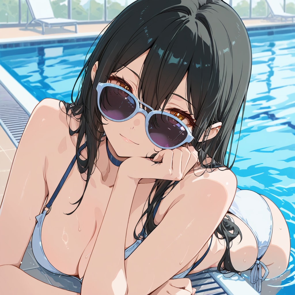 サングラスとプール