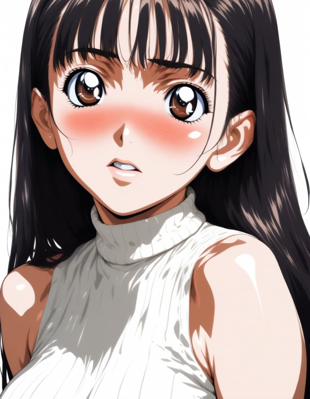 ノースリーブニットの女の子