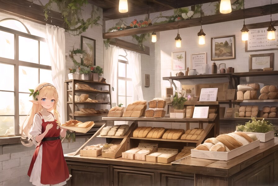 パン屋の看板娘エルフ