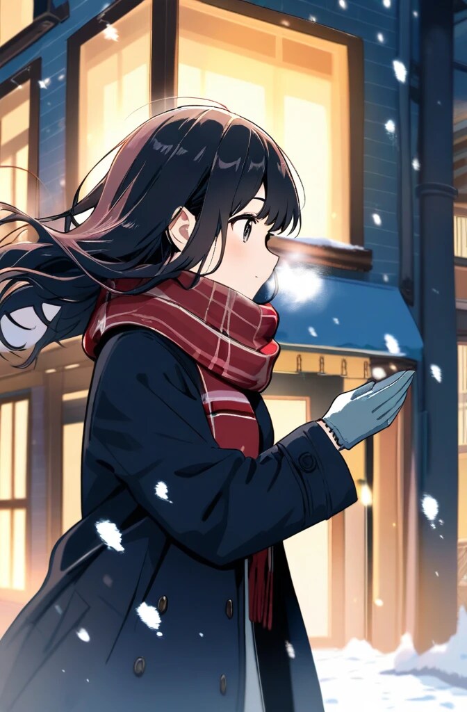冬に踊る雪と足取り