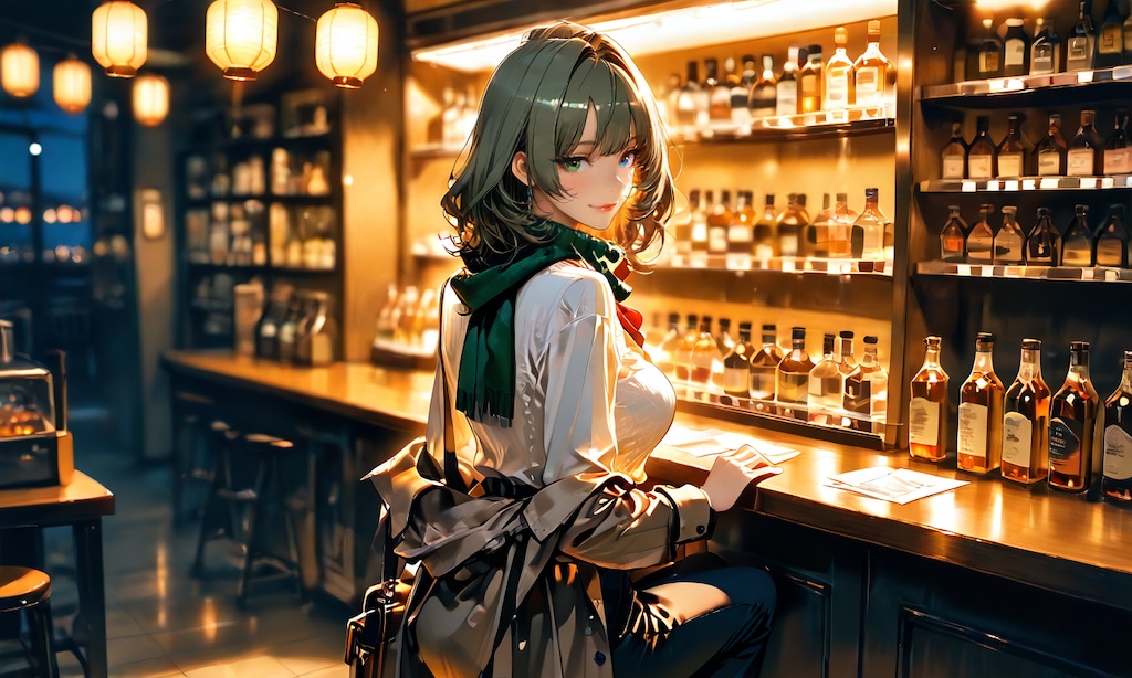 高垣楓 酒屋の棚の前で長考している夜