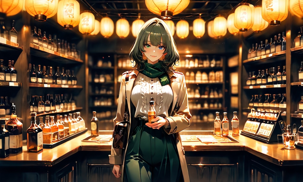 高垣楓 酒屋の棚の前で長考している夜