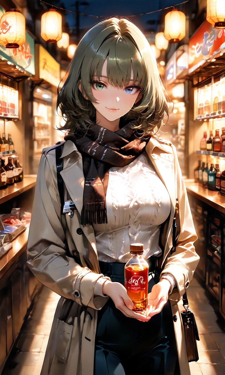 高垣楓 酒屋の棚の前で長考している夜 | の人気AIイラスト・グラビア