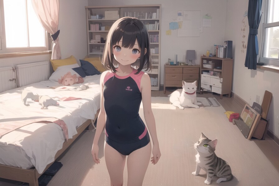 猫と競泳少女 : 2023.11.14