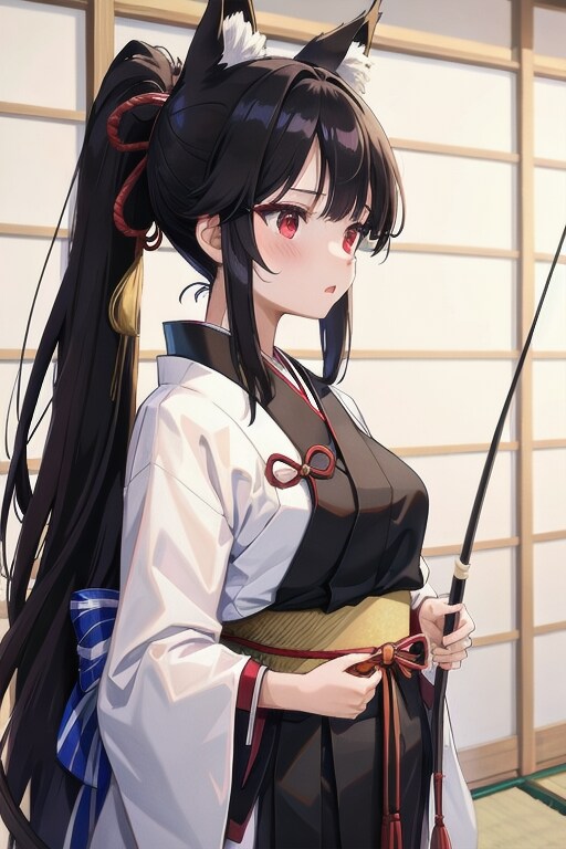 それっぽいのを持ってくれた-弓道少女実験