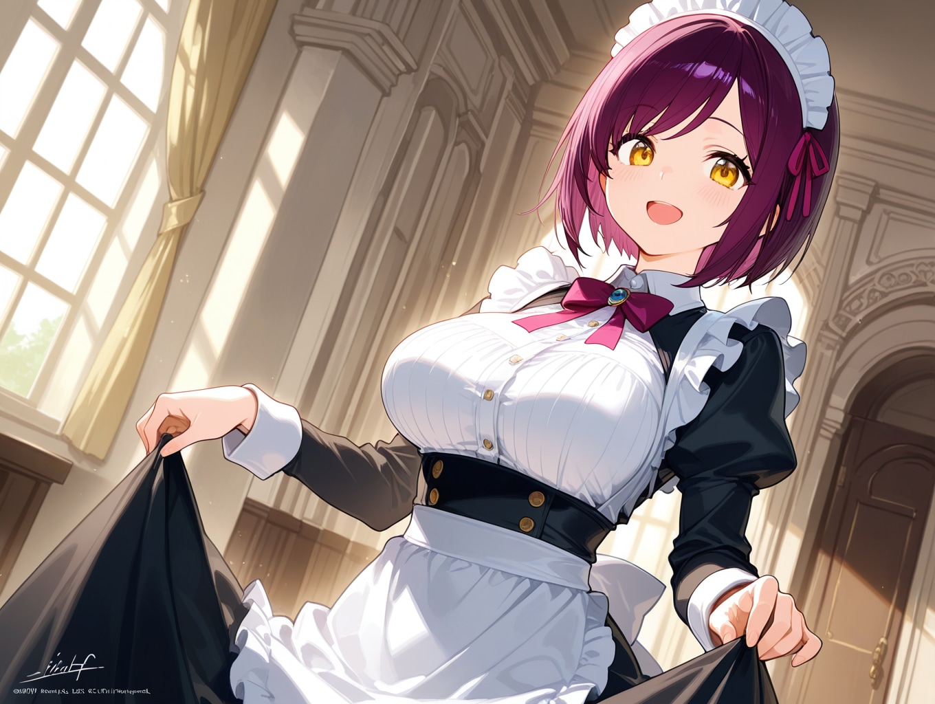 こんにちは（挨拶メイドの芽衣ちゃん） | の人気AIイラスト・グラビア