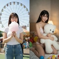 遊園地の彼女（比較画像） 2枚目