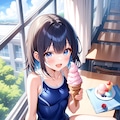スク水少女とソフトクリーム 2枚目