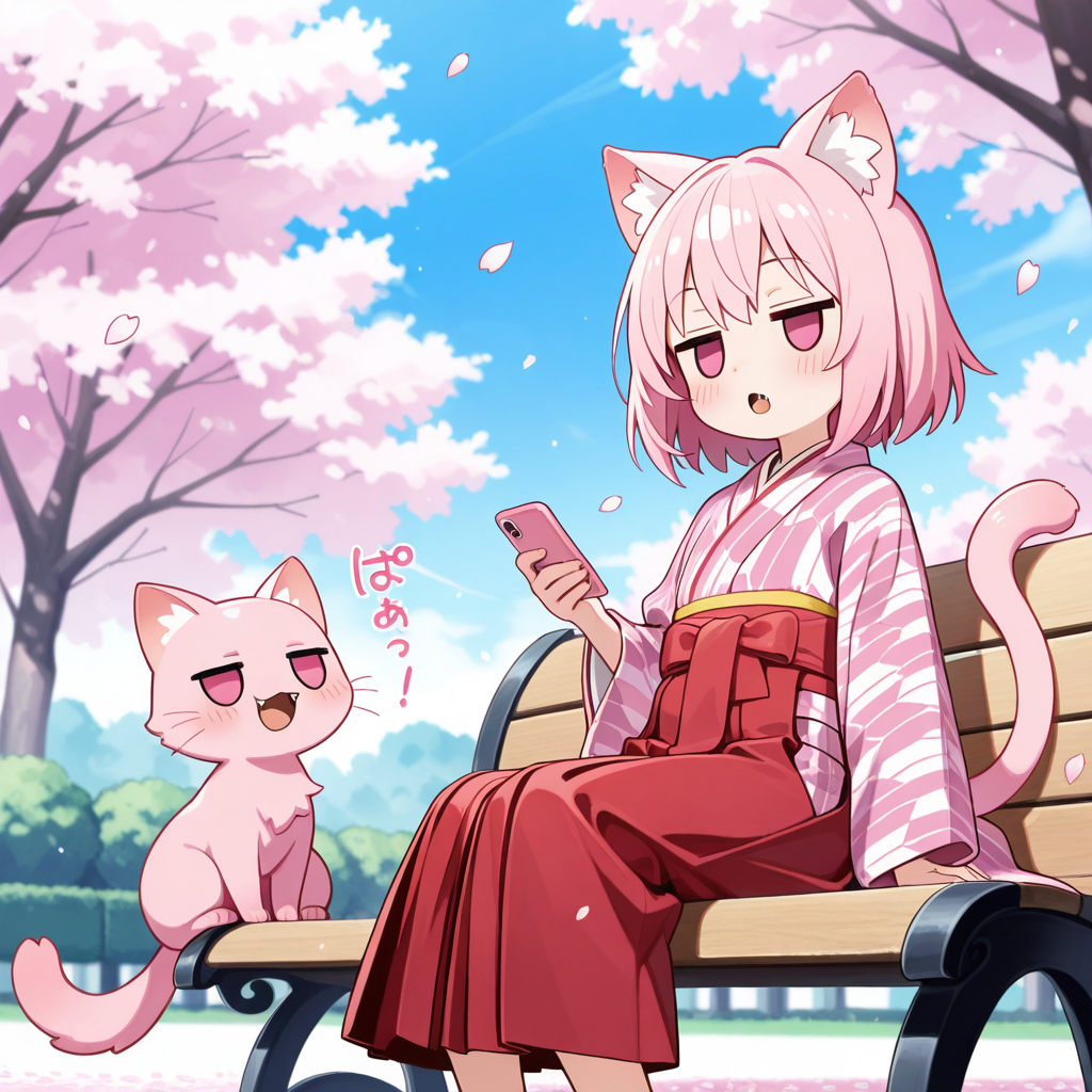 あーっ！！ねこちゃーん！！大正ロマンを撮影中にスマホいじっちゃダメ～っ！！