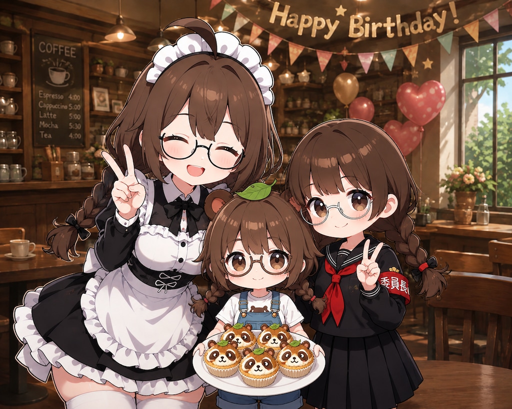 【誕生日FA】眼鏡三つ編み好きのあるごすさん、委員長ちゃん＆すみかちゃん