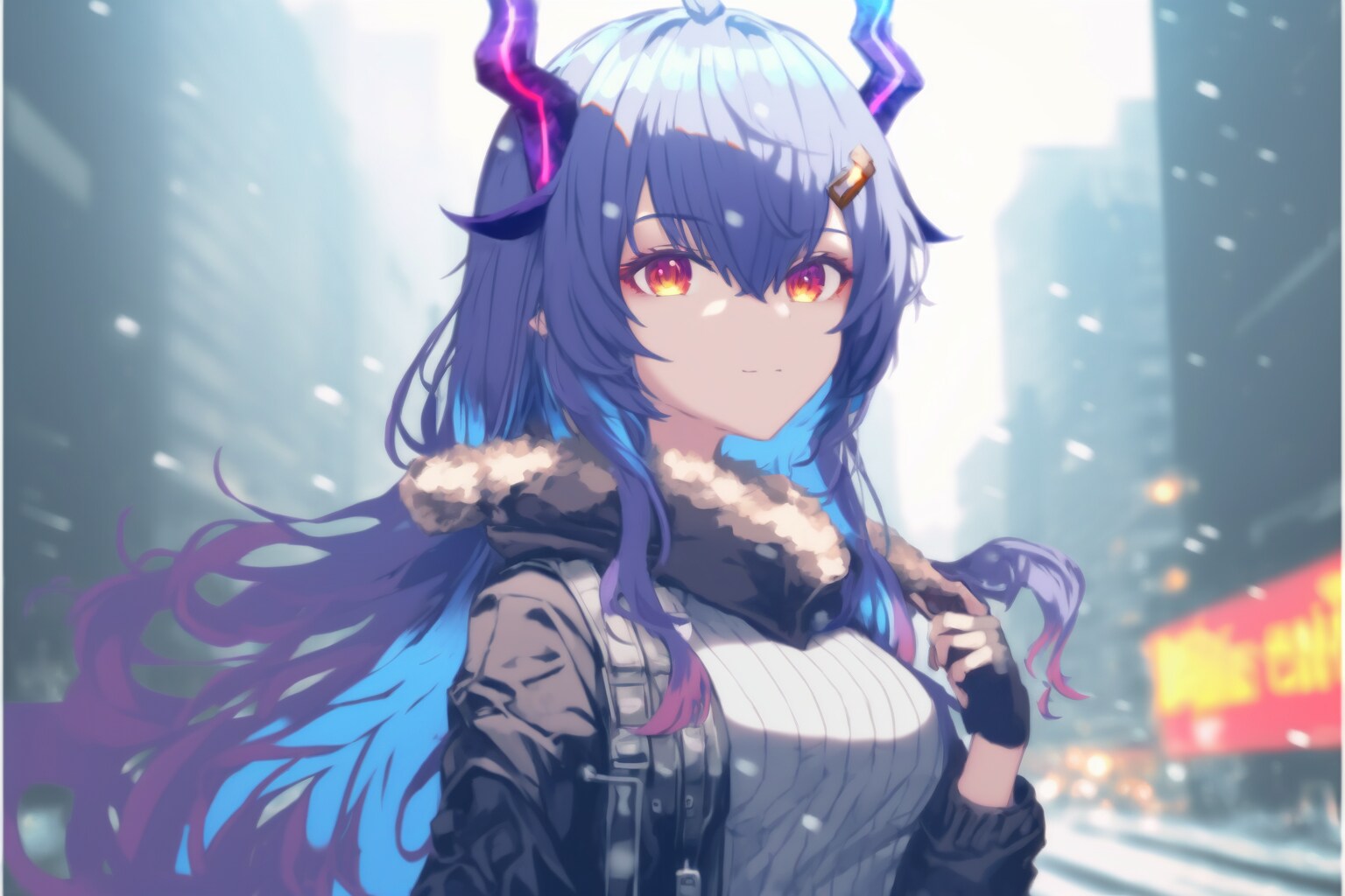 「雪が冷たいけど・・・いい景色ね」