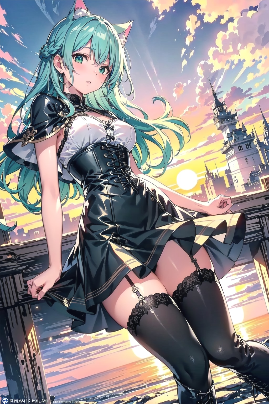 暁の絶対領域🌅🐱✨ | の人気AIイラスト・グラビア