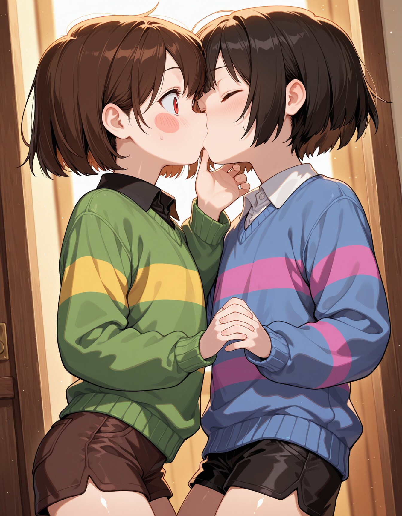 フリスクからキャラちゃんにキスしちゃう