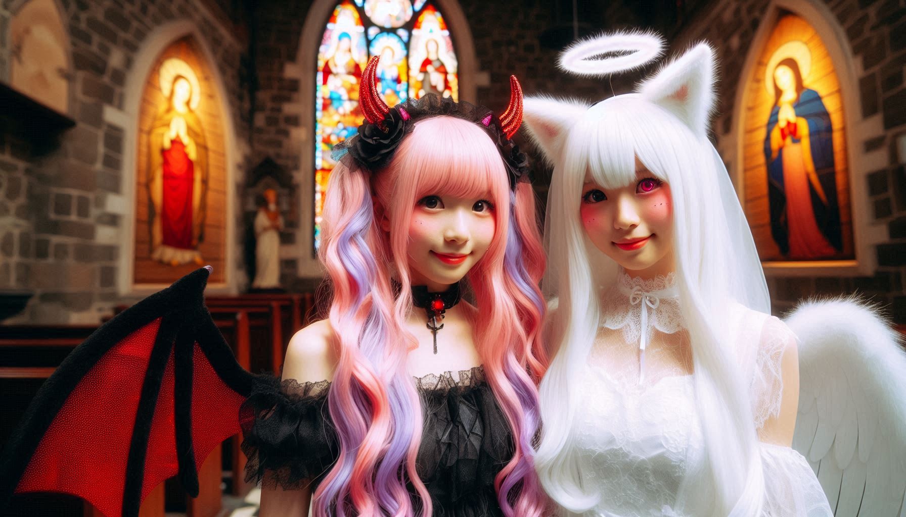 天使と悪魔 | の人気AIイラスト・グラビア