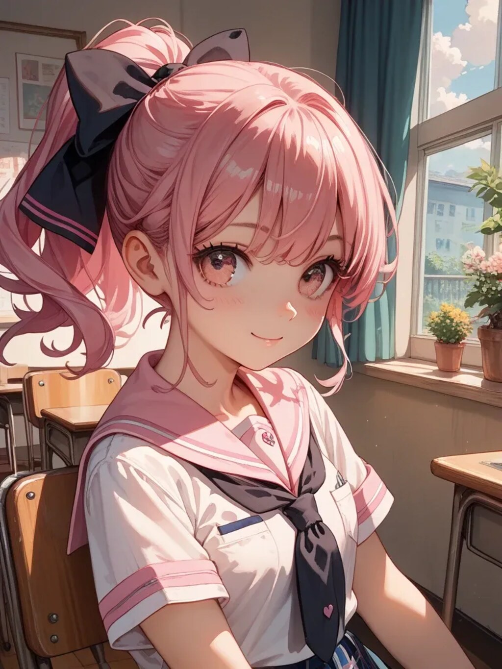 ひと息つこう♪ピンクポニテちゃん