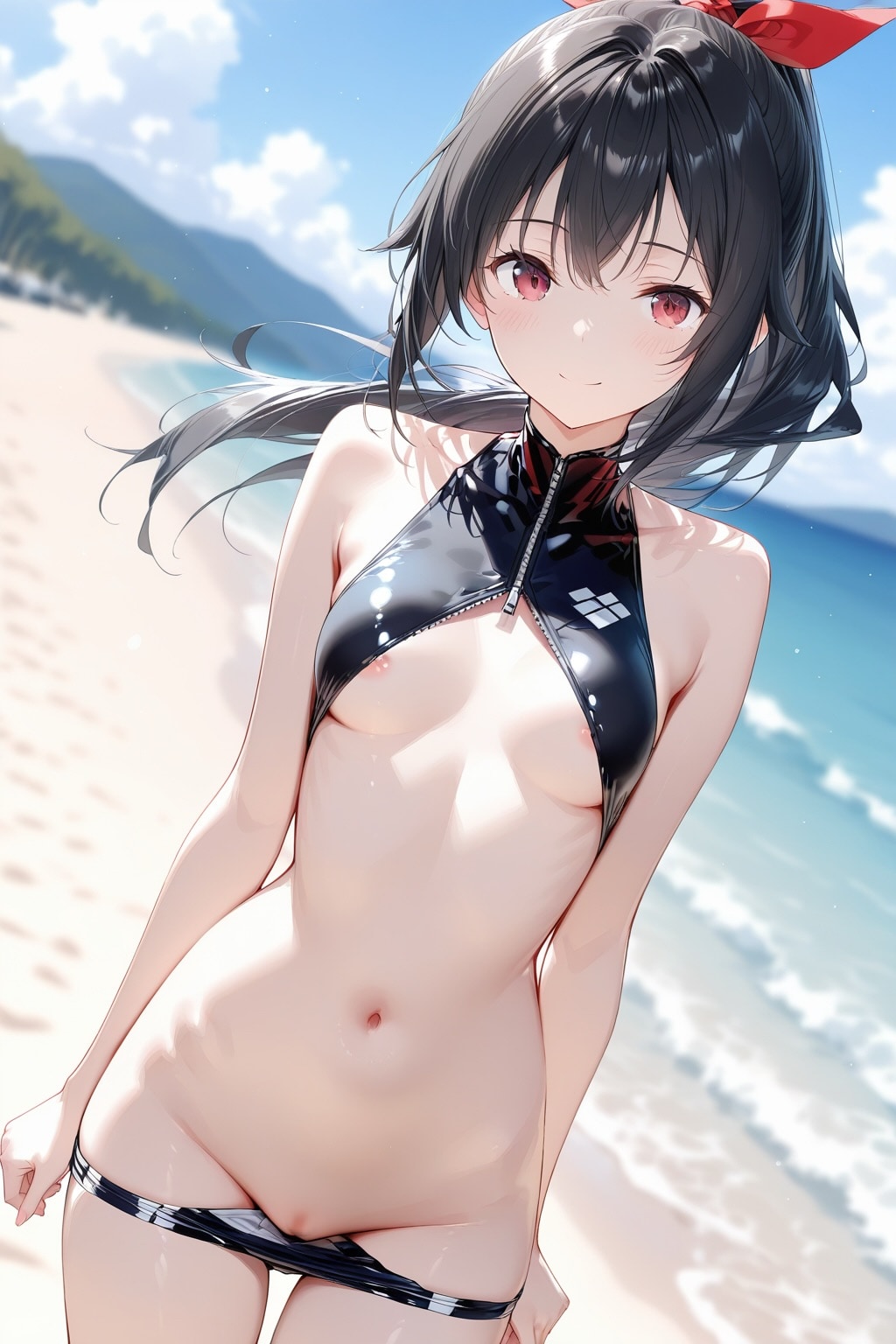ビーチで