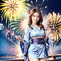 花火とセクシー美女 12枚目