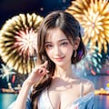 花火とセクシー美女 9枚目