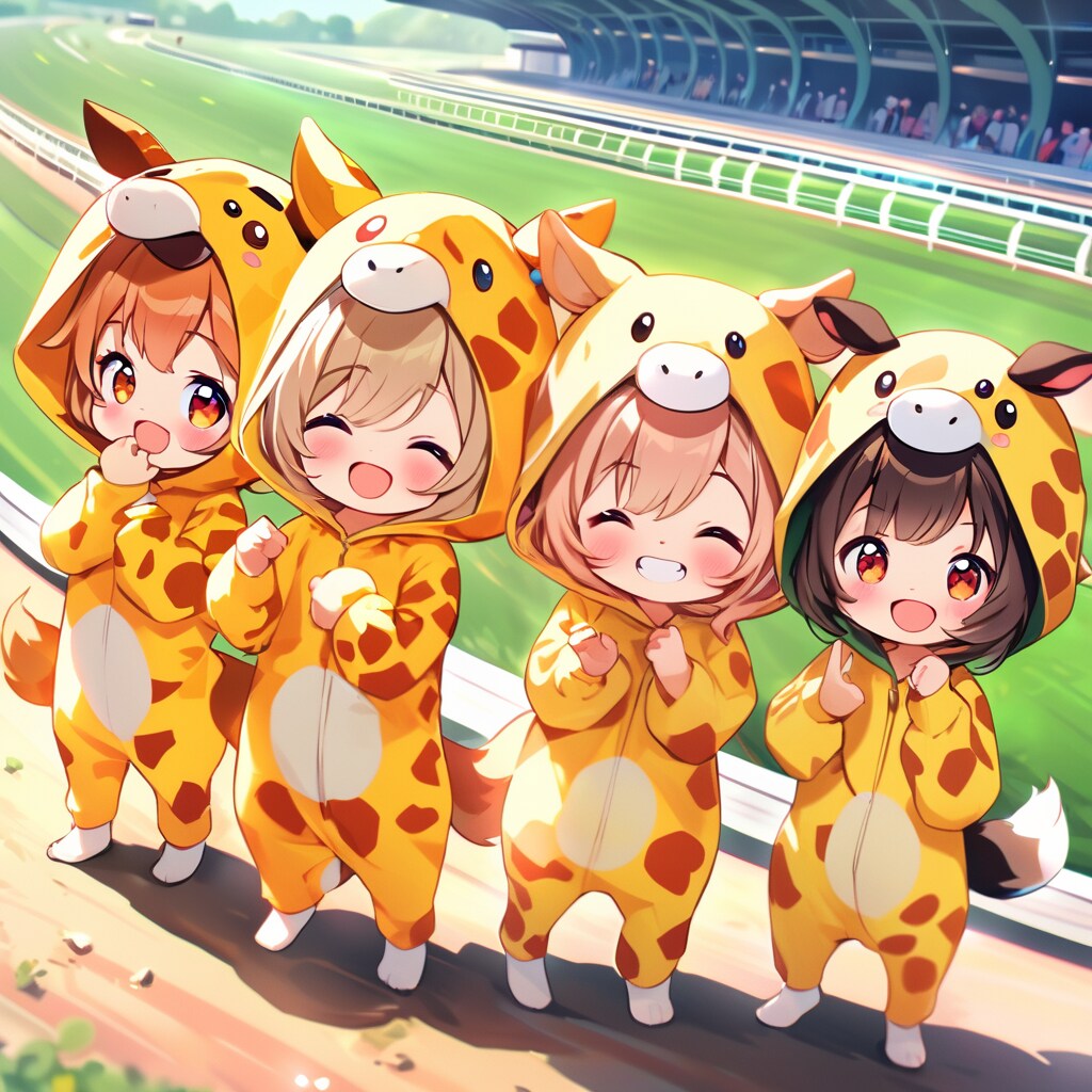 競馬場のキリン着ぐるみちび子ちゃん