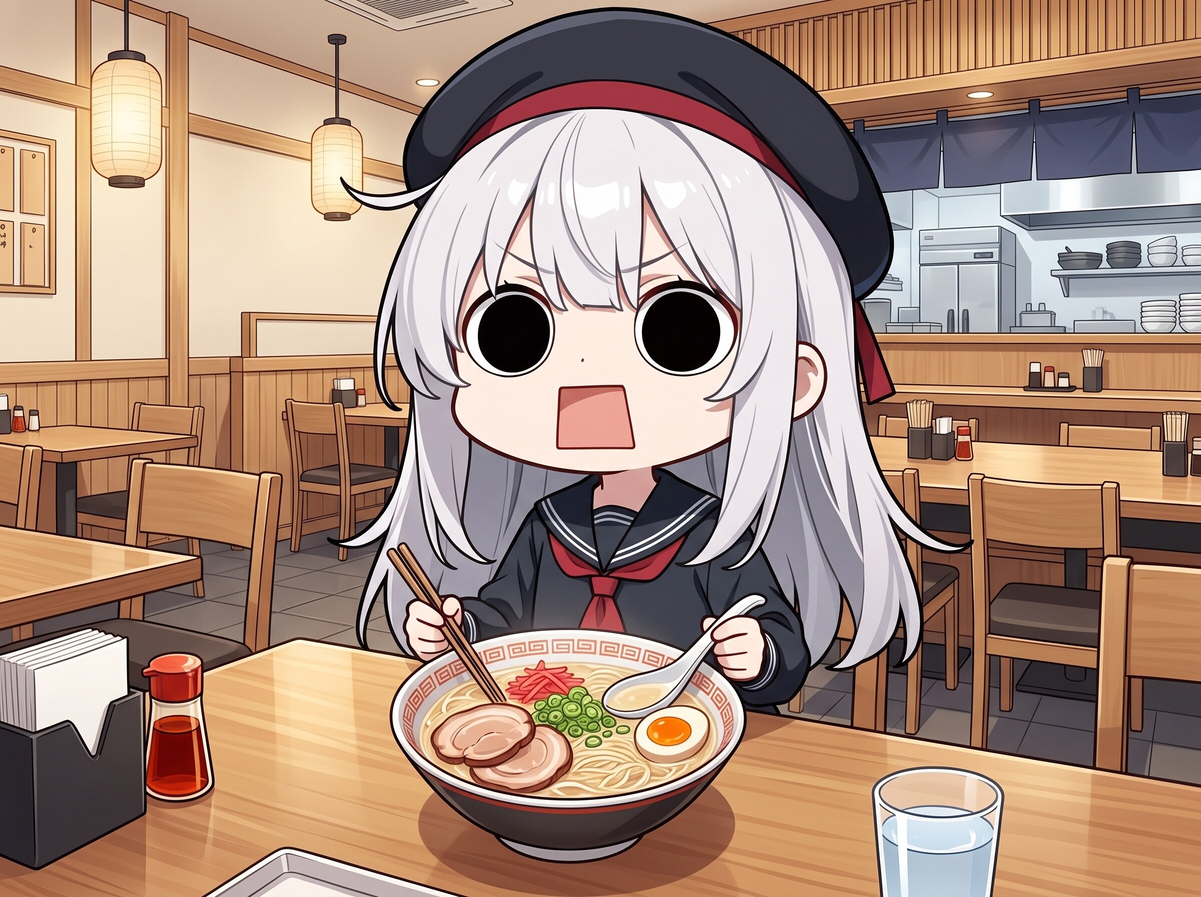 豚骨ラーメンを頂くえらいこっちゃ嬢 | の人気AIイラスト・グラビア