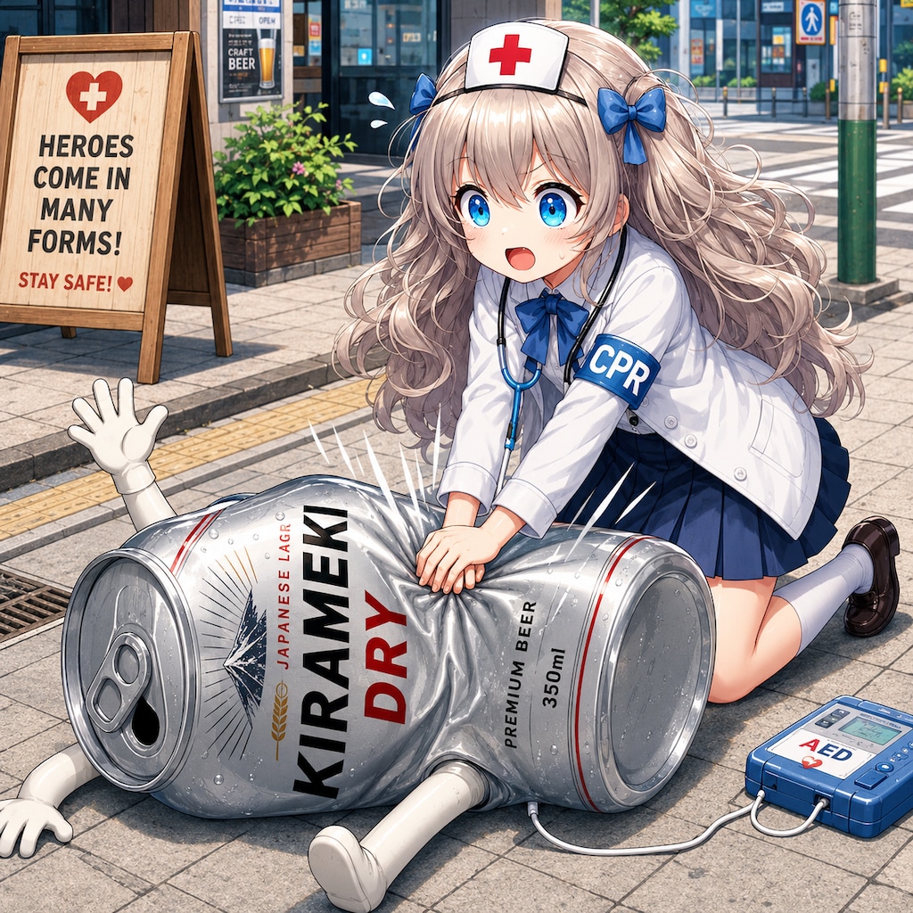 心臓マッサージを行う女医の小さな女の子