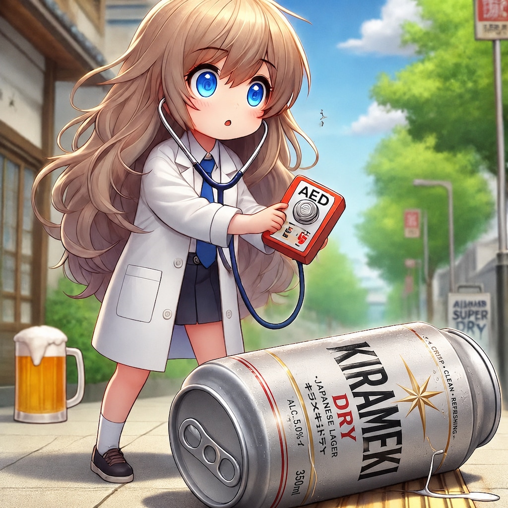 心臓マッサージを行う女医の小さな女の子