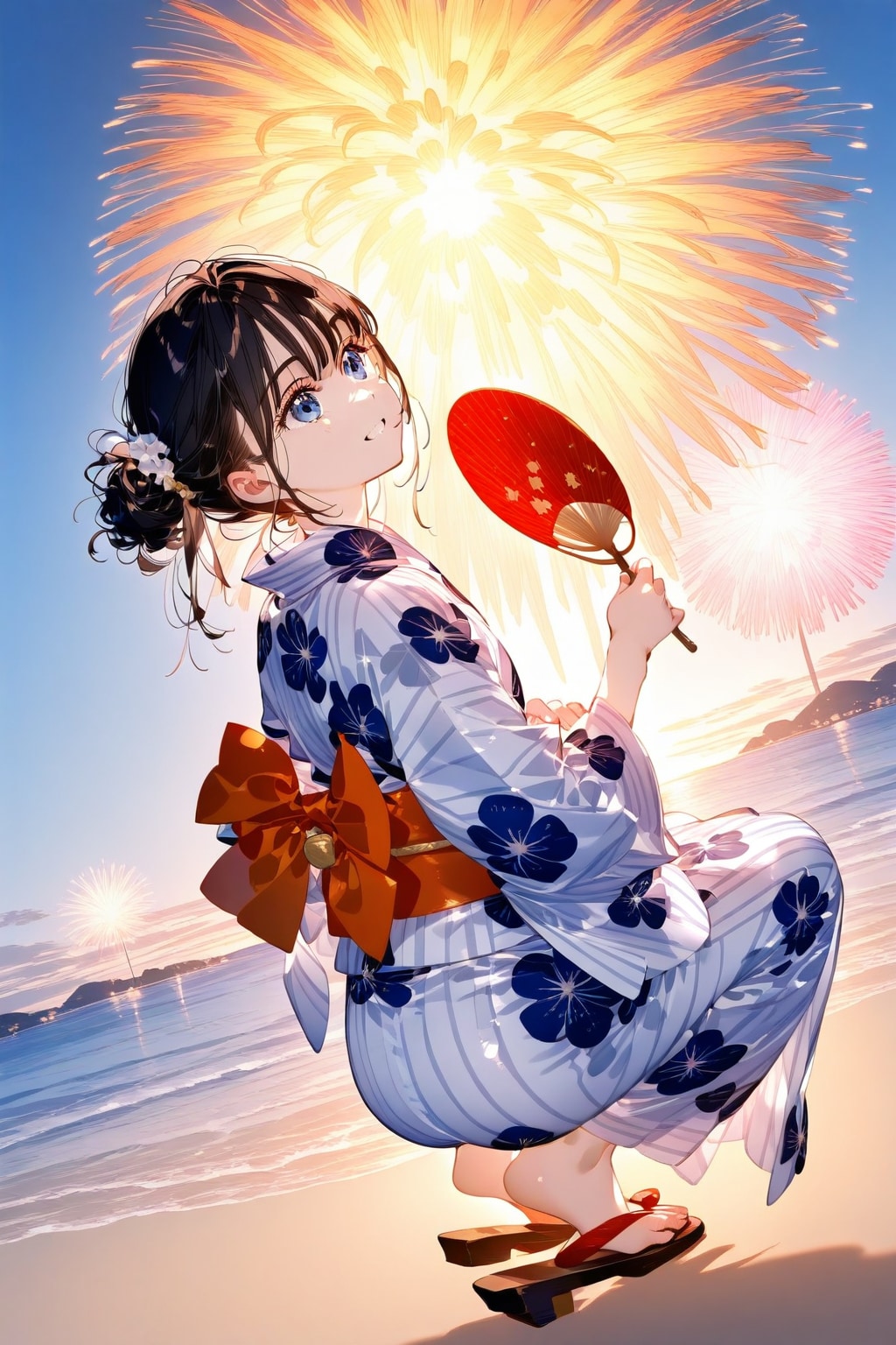 (Suno)花火始まったよ、浜に観に行こう