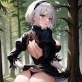無表情で見せてくれる2B 3枚目