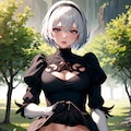 無表情で見せてくれる2B 2枚目