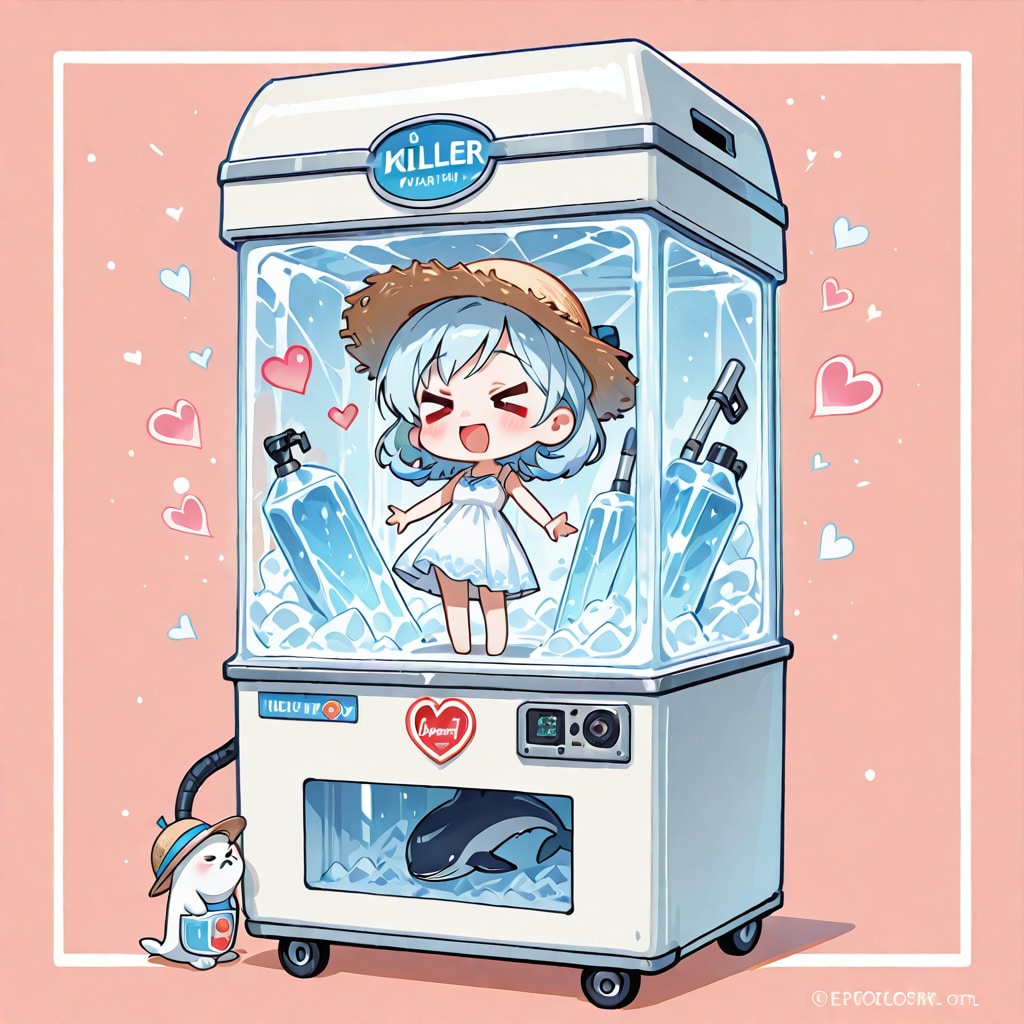 涼む青髪ちゃん