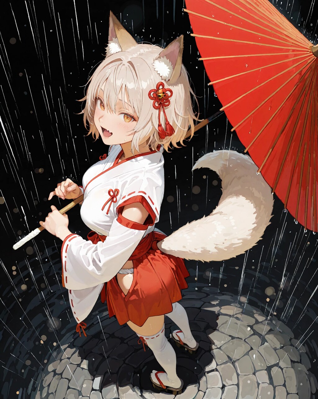 昨日に続けて今日も土砂降り。傘があるから安心