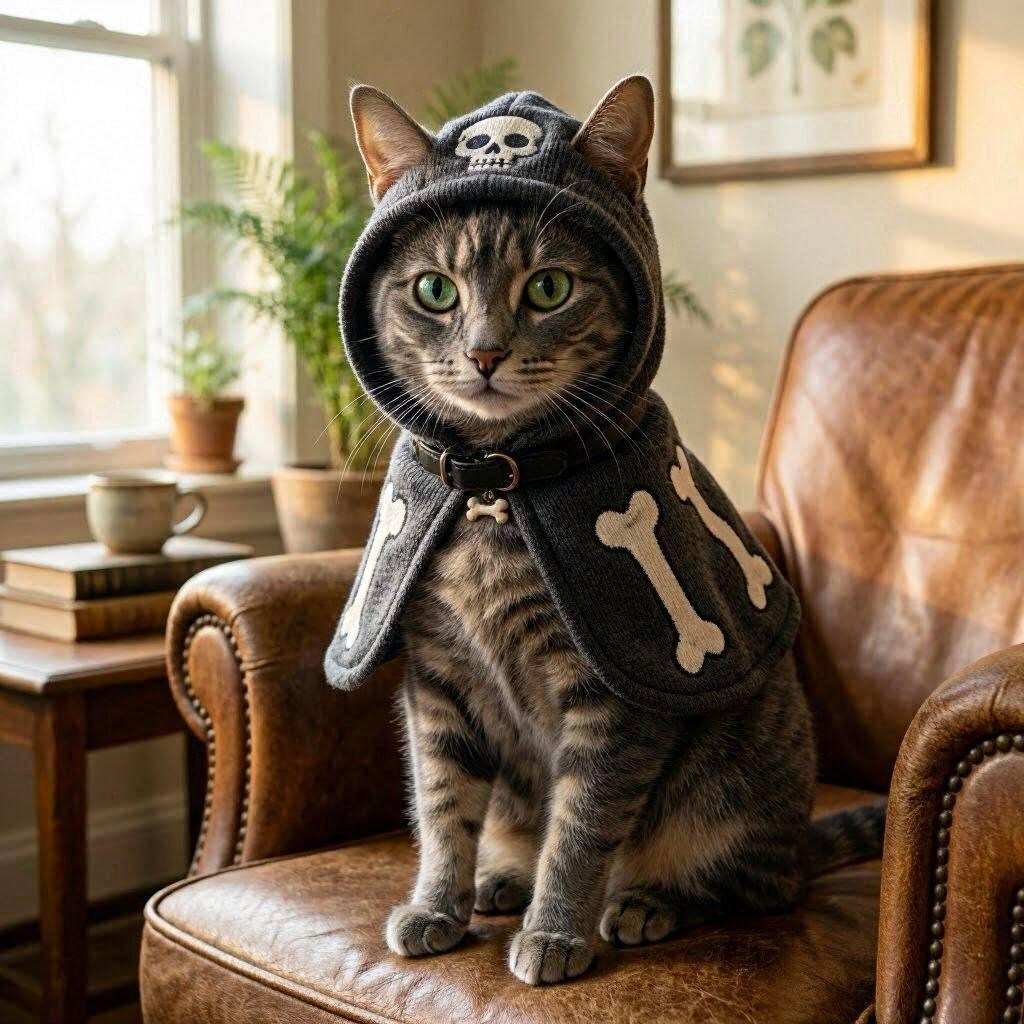 ドクロコーデの猫