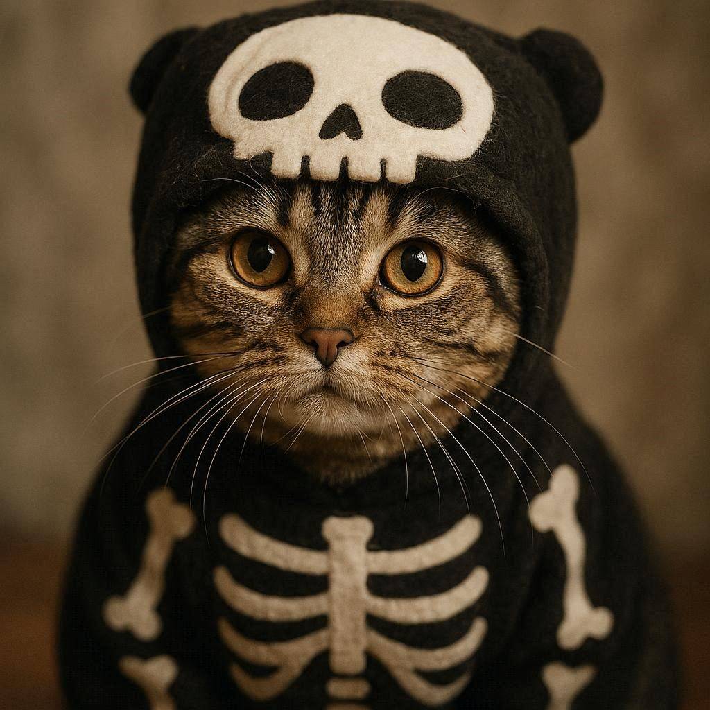 ドクロコーデの猫