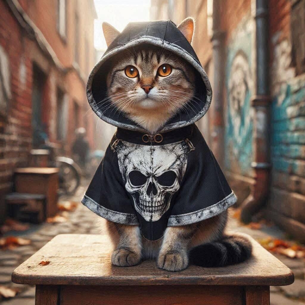 ドクロコーデの猫