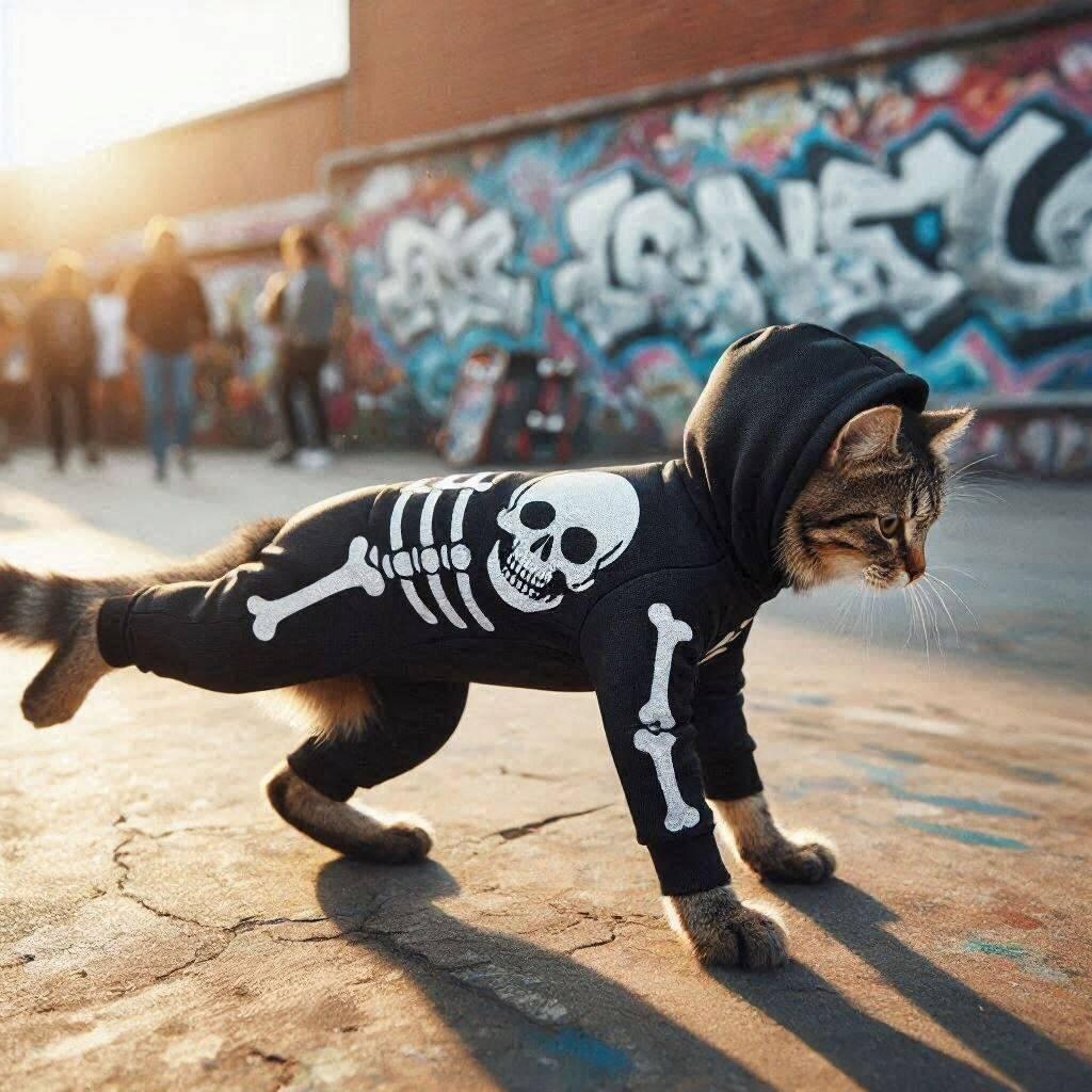 ドクロコーデの猫