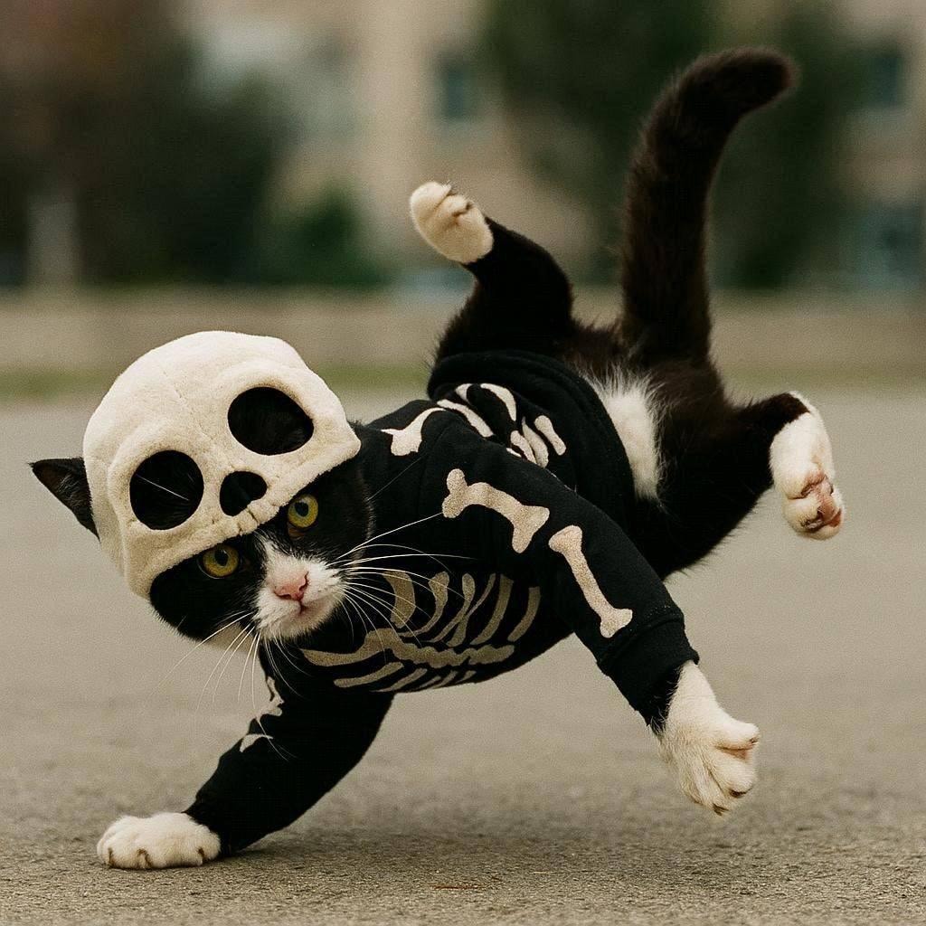 ドクロコーデの猫