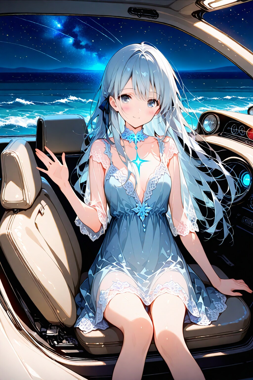 夜の波に揺られて | の人気AIイラスト・グラビア