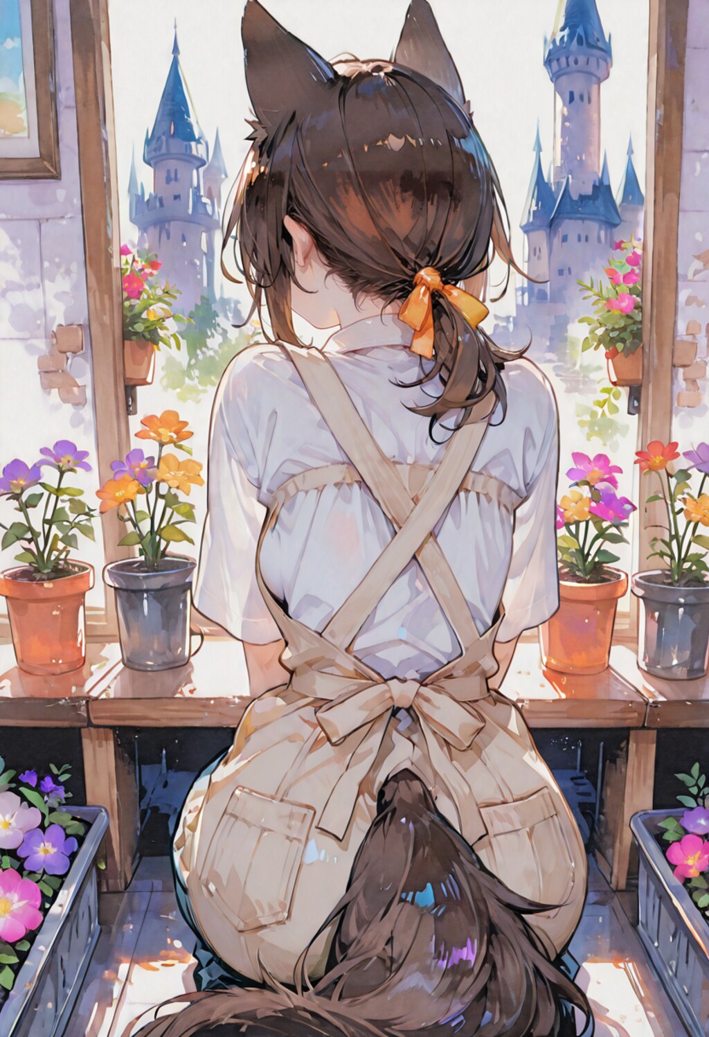 お仕事中の背中
