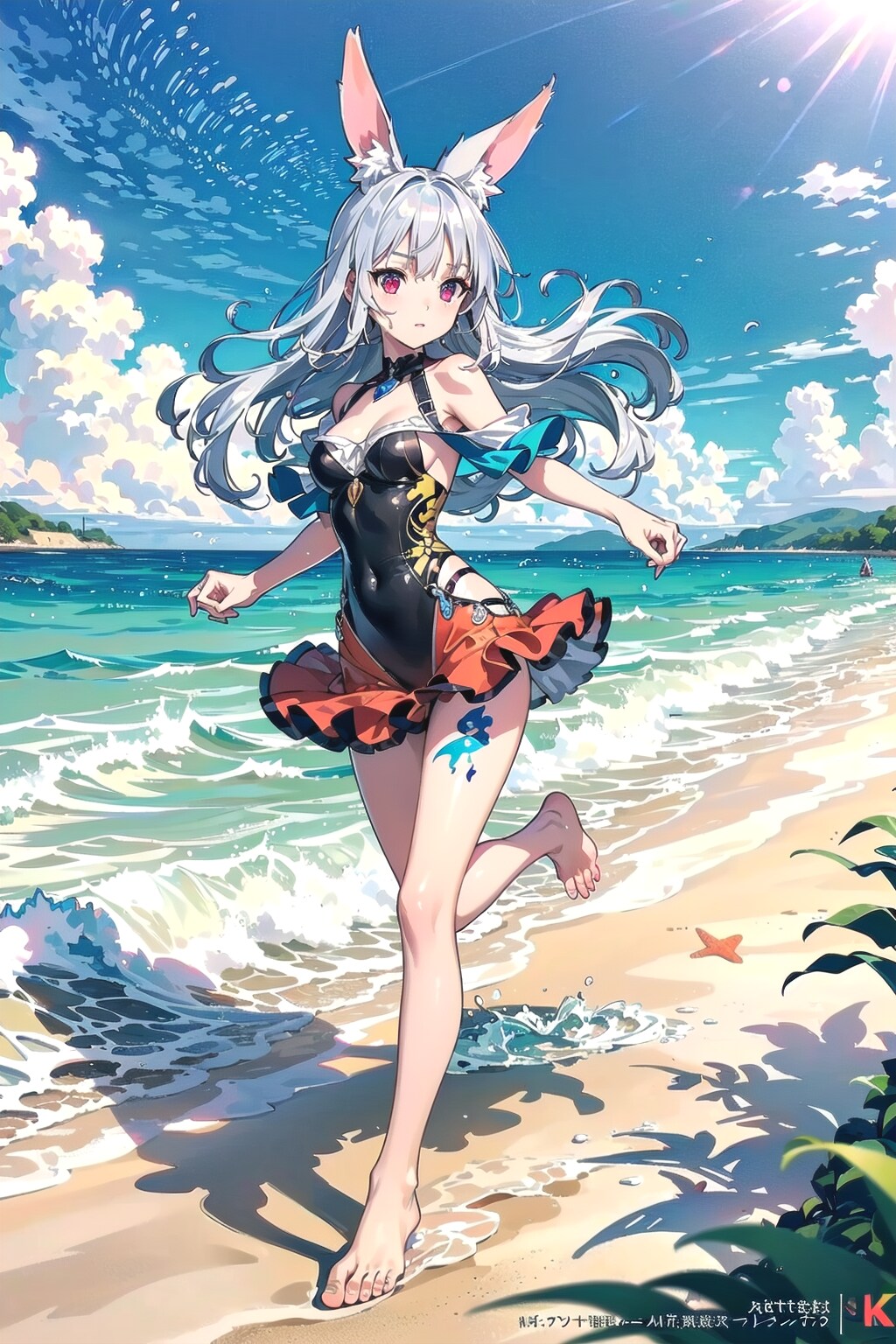 海辺を走るのです🐰✨